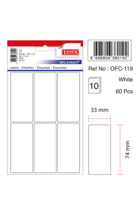 Tanex Ofc-119 Beyaz Ofis Etiketi