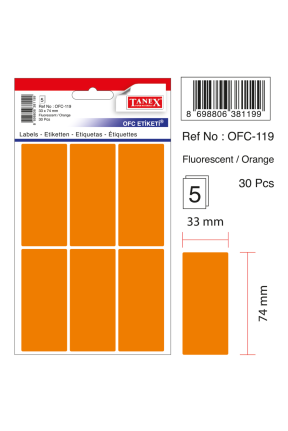 Tanex Ofc-119 Flo Turuncu Ofis Etiketi