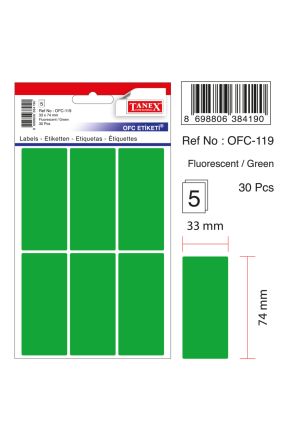 Tanex Ofc-119 Flo Yeşil Ofis Etiketi