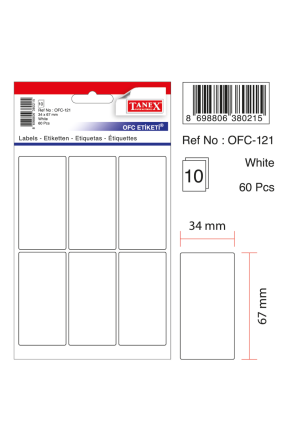 Tanex Ofc-121 Beyaz Ofis Etiketi