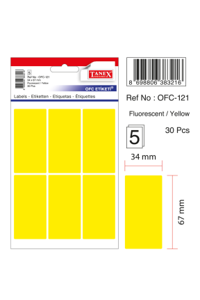 Tanex Ofc-121 Flo Sarı Ofis Etiketi