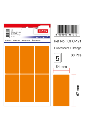 Tanex Ofc-121 Flo Turuncu Ofis Etiketi