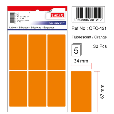 Tanex Ofc-121 Flo Turuncu Ofis Etiketi