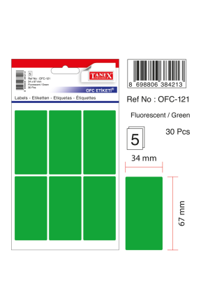 Tanex Ofc-121 Flo Yeşil Ofis Etiketi
