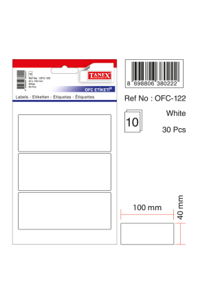 Tanex Ofc-122 Beyaz Ofis Etiketi