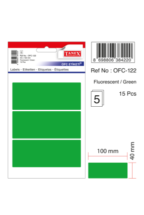 Tanex Ofc-122 Flo Yeşil Ofis Etiketi