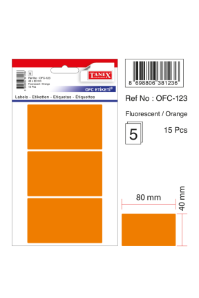 Tanex Ofc-123 Flo Turuncu Ofis Etiketi