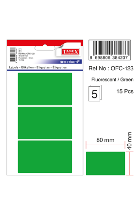 Tanex Ofc-123 Flo Yeşil Ofis Etiketi