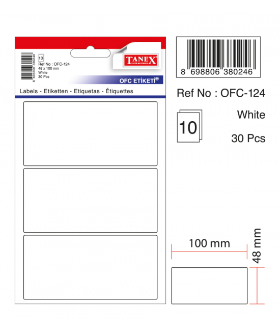 Tanex Ofc-124 Beyaz Ofis Etiketi