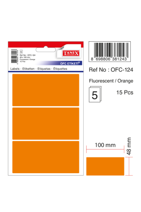 Tanex Ofc-124 Flo Turuncu Ofis Etiketi