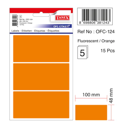Tanex Ofc-124 Flo Turuncu Ofis Etiketi
