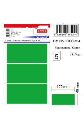 Tanex Ofc-124 Flo Yeşil Ofis Etiketi