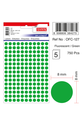 Tanex Ofc-127 Flo Yeşil Ofis Etiketi