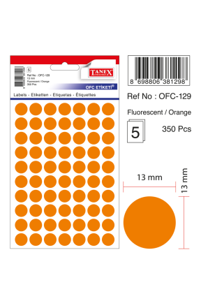 Tanex Ofc-129 Flo Turuncu Ofis Etiketi