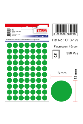 Tanex Ofc-129 Flo Yeşil Ofis Etiketi