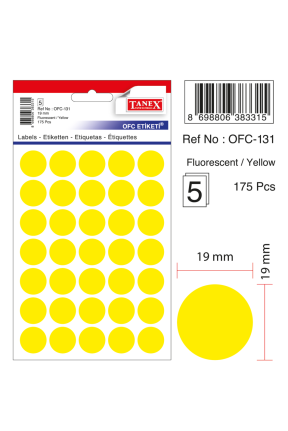 Tanex Ofc-131 Flo Sarı Ofis Etiketi