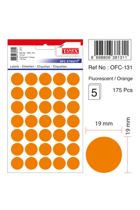 Tanex Ofc-131 Flo Turuncu Ofis Etiketi