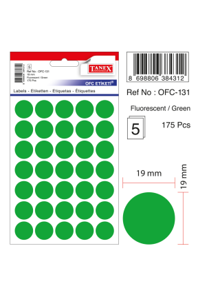 Tanex Ofc-131 Flo Yeşil Ofis Etiketi
