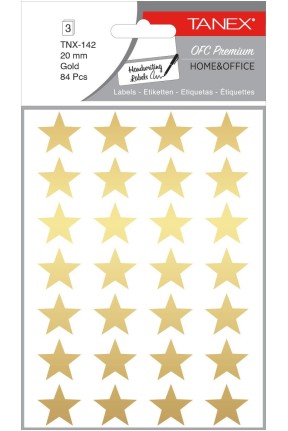 Tanex Ofc-142 Gold Yıldız Etiketi 20mm 84 Lü Paket
