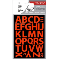 Tanex Stc-551 Harf Etiketi 23mm Flo Kırmızı 2 Li Paket