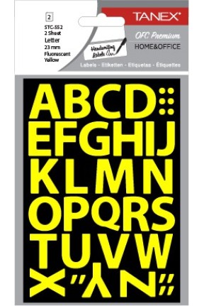 Tanex Stc-552 Harf Etiketi 23mm Flo Sarı 2 Li Paket