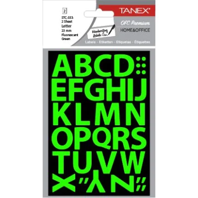 Tanex Stc-553 Harf Etiketi 23mm Flo Yeşil 2 Li Paket Tanex Stc-553 Harf Etiketi 23mm Flo Yeşil 2 Li Paket