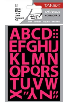 Tanex Stc-554 Harf Etiketi 23mm Flo Pembe 2 Li Paket