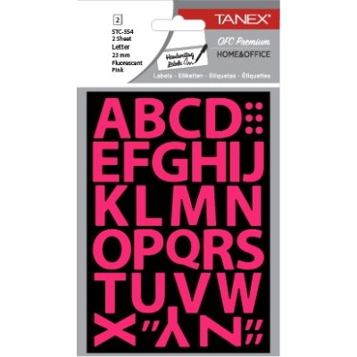 Tanex Stc-554 Harf Etiketi 23mm Flo Pembe 2 Li Paket