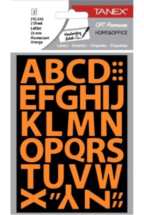 Tanex Stc-555 Harf Etiketi 23mm Flo Turuncu 2 Li Paket
