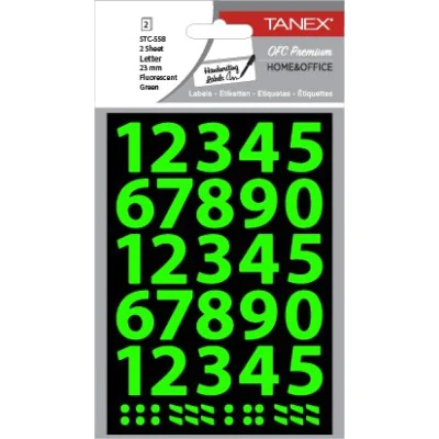 Tanex Stc-558 Rakam Etiketi 23mm Flo Yeşil 2 Li Paket Tanex Stc-558 Rakam Etiketi 23mm Flo Yeşil 2 Li Paket