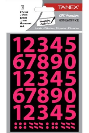 Tanex Stc-559 Rakam Etiketi 23mm Flo Pembe 2 Li Paket