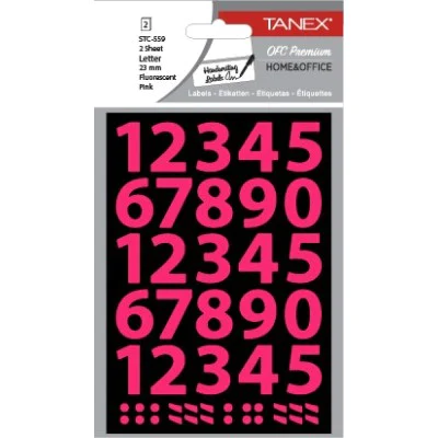 Tanex Stc-559 Rakam Etiketi 23mm Flo Pembe 2 Li Paket