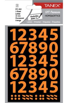 Tanex Stc-560 Rakam Etiketi 23mm Flo Turuncu 2 Li Paket