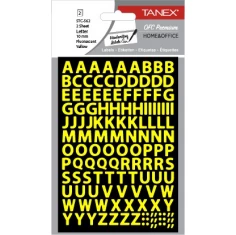 Tanex Stc-562 Harf Etiketi 10mm Flo Sarı 2 Li Paket