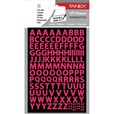 Tanex Stc-564 Harf Etiketi 10mm Pembe 2 Li Paket Tanex Stc-564 Harf Etiketi 10mm Pembe 2 Li Paket