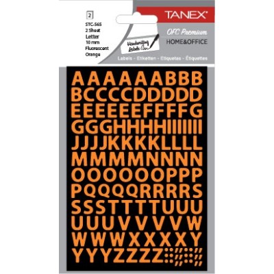 Tanex Stc-565 Harf Etiketi 10mm Flo Turuncu 2 Li Paket