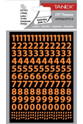 Tanex Stc-570 Rakam Etiketi 10mm Flo Turuncu 2 Li Paket Tanex Stc-570 Rakam Etiketi 10mm Flo Turuncu 2 Li Paket