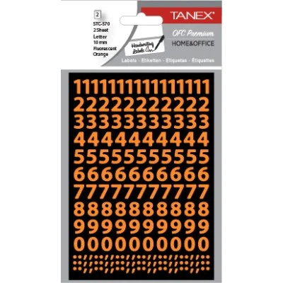 Tanex Stc-570 Rakam Etiketi 10mm Flo Turuncu 2 Li Paket Tanex Stc-570 Rakam Etiketi 10mm Flo Turuncu 2 Li Paket