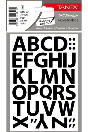 Tanex Stc-571 Harf Etiketi 23mm Şeffaf 2 Li Paket Tanex Stc-571 Harf Etiketi 23mm Şeffaf 2 Li Paket