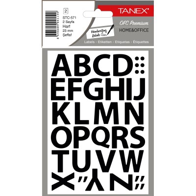 Tanex Stc-571 Harf Etiketi 23mm Şeffaf 2 Li Paket