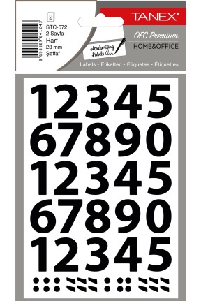 Tanex Stc-572 Rakam Etiketi 23mm Şeffaf 2 Li Paket