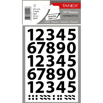 Tanex Stc-572 Rakam Etiketi 23mm Şeffaf 2 Li Paket