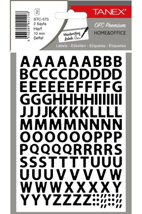 Tanex Stc-573 Harf Etiketi 10mm Şeffaf 2 Li Paket Tanex Stc-573 Harf Etiketi 10mm Şeffaf 2 Li Paket