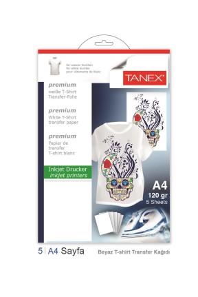 Tanex T-Shirt Transfer Baskı Kağıdı A4 Açık Renkler 5 Sayfa