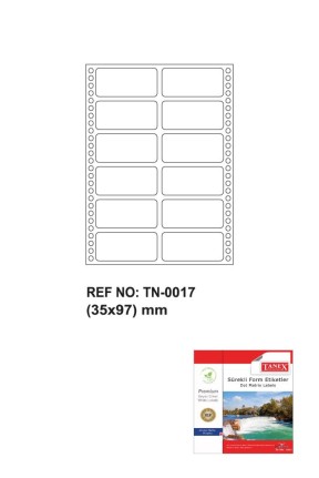 Tanex Tn-0017 Sürekli Form Etiketi 35x97mm