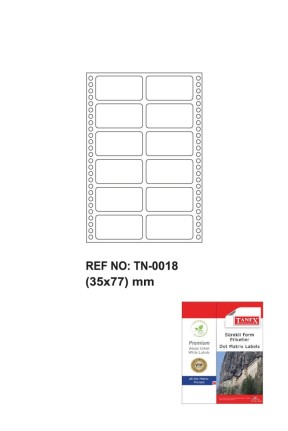 Tanex Tn-0018 Sürekli Form Etiketi 35x77mm