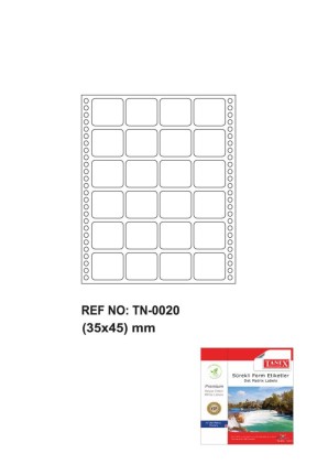 Tanex Tn-0020 Sürekli Form Etiketi 35x45mm