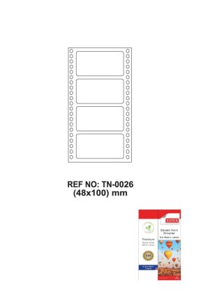 Tanex Tn-0026 Sürekli Form Etiketi 48x100mm