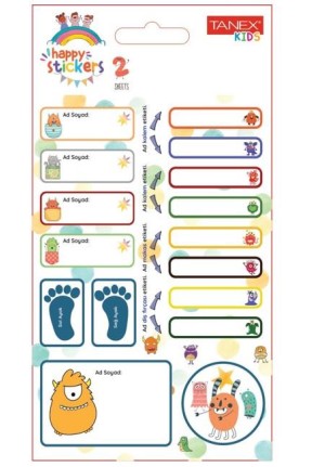 Tanex Tnx-202 İlkokul İsim-Soyisim Etiketi 2 Li Paket
