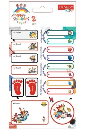 Tanex Tnx-205 İlkokul İsim-Soyisim Etiketi 2 Li Paket